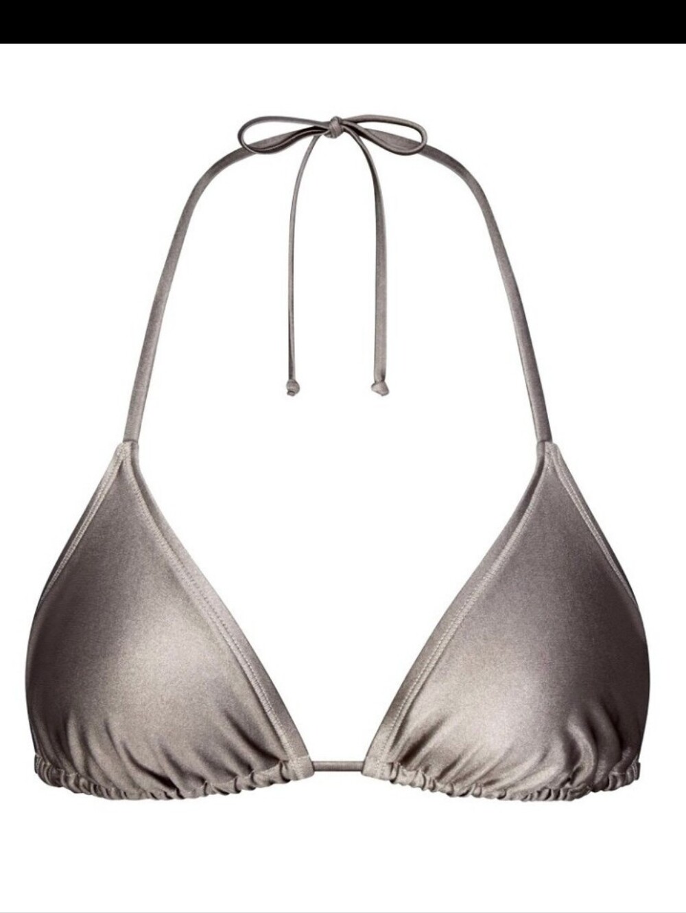 SKIMS Metallic Silver Triangle Bikini Top